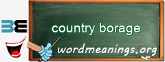 WordMeaning blackboard for country borage